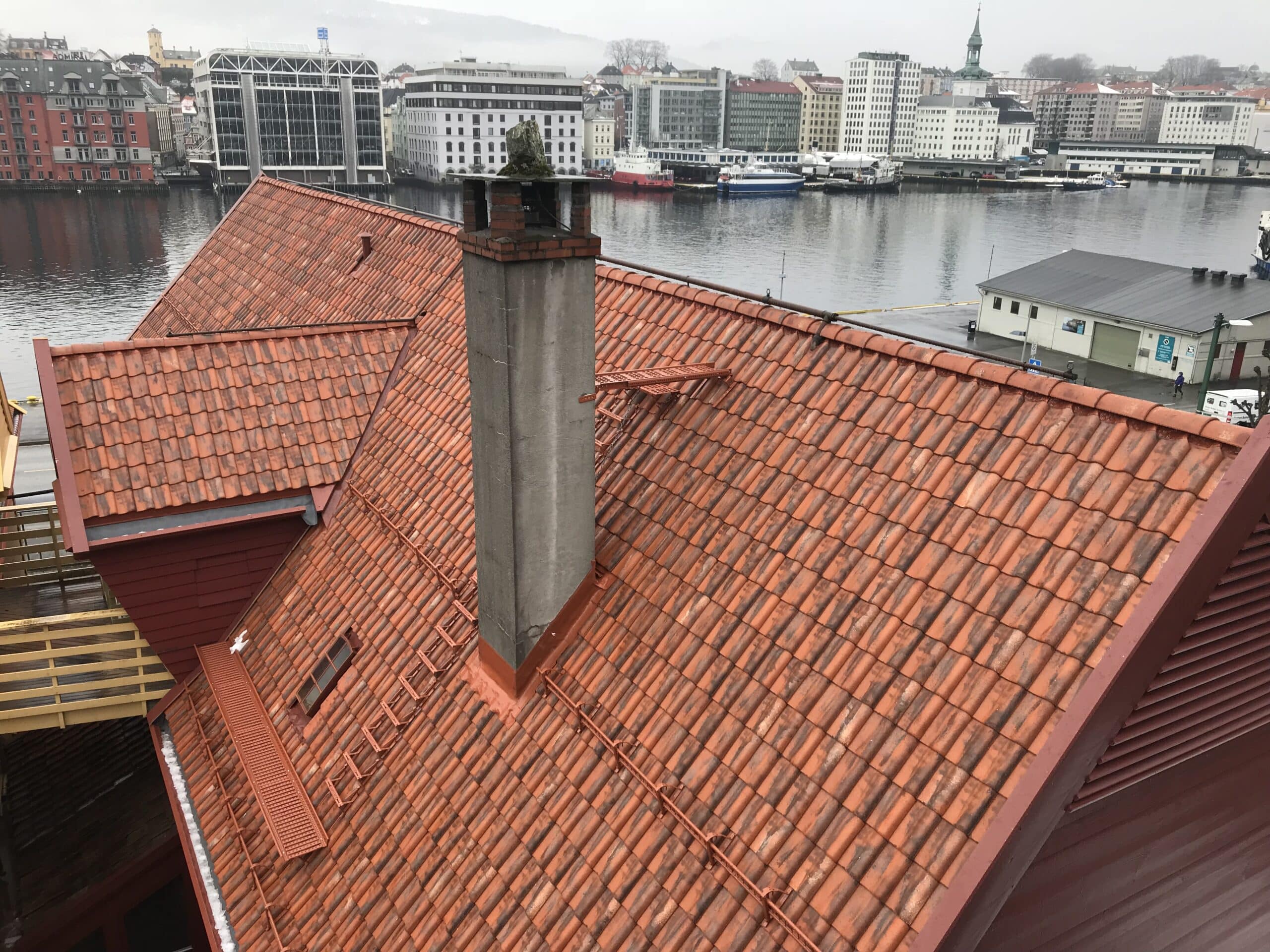 Taksikring på Bryggen i Bergen